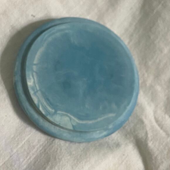 Vtg 1974 Design Gifts Jasperware Trinket Box USA Made 3.5" x 1.5" Snail Appliqué - Picture 7 of 8